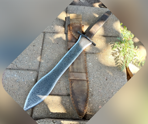 Hammered Steel Leaf-Bladed Knife