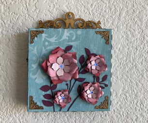 Cardboard Floral Wall Art With Lights