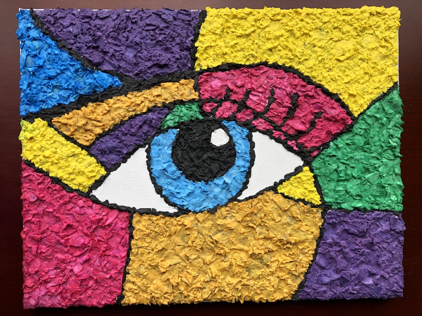 Rainbow Eye With Recycled Paper