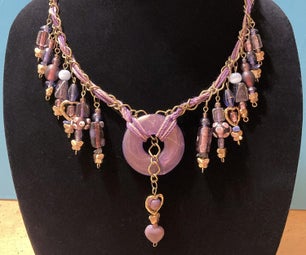 Bohemian Charm Necklace in Purple